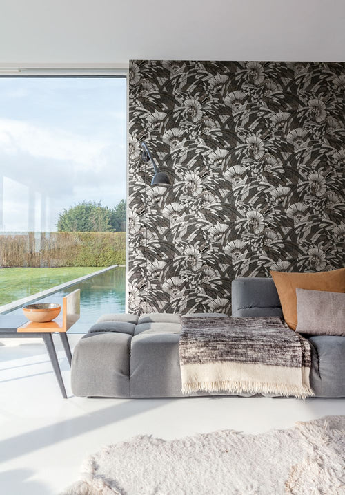 Masureel behang bladeren grijs - 53 cm x 10.05 m - 630866 - vtwonen shop