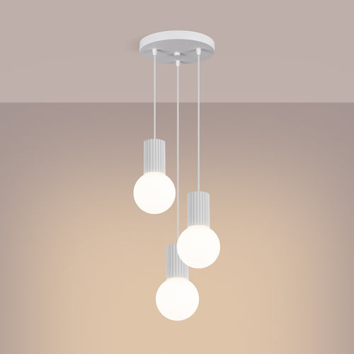 Sollux Lighting Hanglamp HALO 3P wit - 25x25x125cm