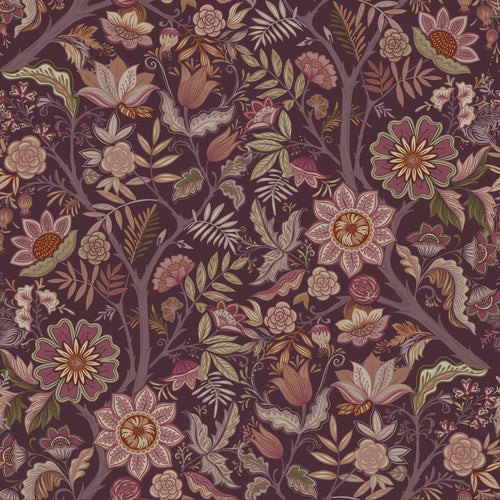 ESTAhome behang vintage bloemen aubergine paars - 50 x 900 cm - 131336 - vtwonen shop