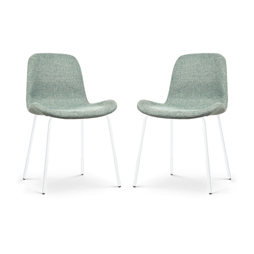 Nolon Nora-Fé Eetkamerstoelen Set van 2 - Zacht Groen - Witte Poten - vtwonen shop