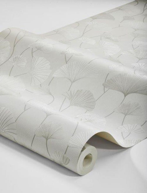 Borastapeter behang ginkgo bladeren grijs - 53 cm x 10.05 m - 660864 - vtwonen shop