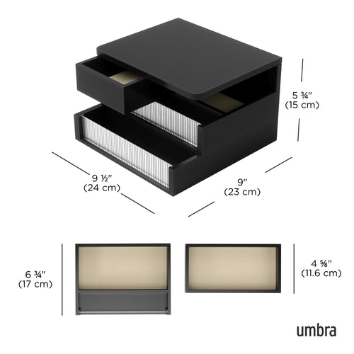 Umbra opbergdoos Malibu - 24 x 24 x 15 cm - zwart