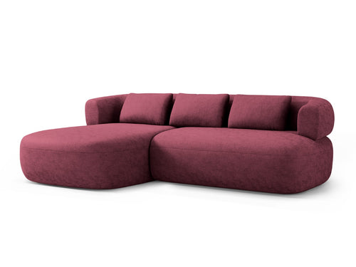 Micadoni linker hoekbank Jenny 5-zits, chenille kersenboom - 145x225x73cm