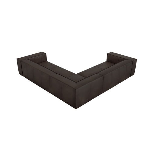 Cosmopolitan Design - Symmetrische hoekbank Turin 5-zits, echt leer grafiet - 280x280x68cm