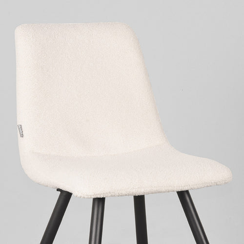 LABEL51 Eetkamerstoel Jep - Ivoor Teddy - Zithoogte 48cm - Set van 2 - vtwonen shop