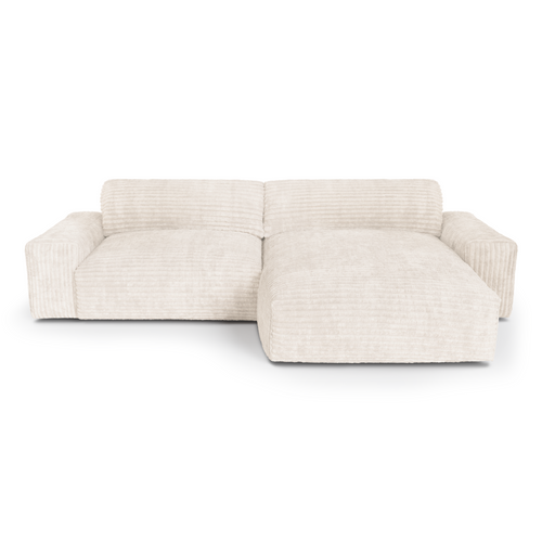 Sia Home - Rechte hoekbanken BLISS - XXL ribfluweel - Crème - 220cm