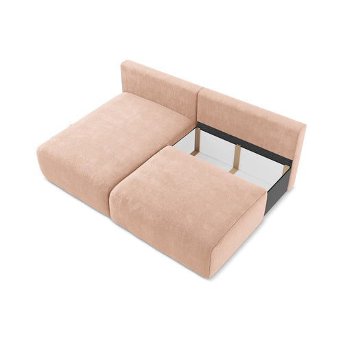 LaMiaSofa hoekbank links Ostia - chenille stof - perzik - 210x149x79