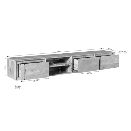 Starfurn - Tv meubel Ambiance - Taupe - 35x200x30 cm