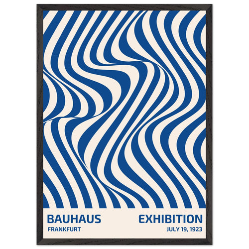 Artfulprints Poster met Lijst Bauhaus - Exhibition Frankfurt blue   - 50x70 cm - Blauw