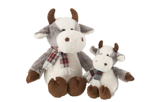 J-Line knuffel Koe + Sjaal - polyester - mix - large