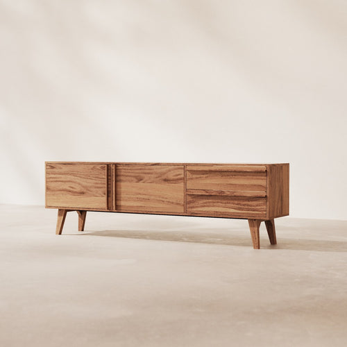 Tikamoon Acaciahouten TV-meubel 180 cm - Donkerbruin