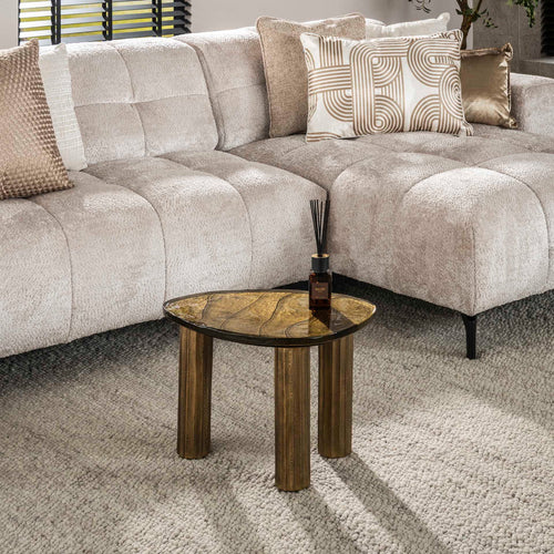 Giga Meubel Salontafel Eclipse - Goud Glas - 51x37x35cm - vtwonen shop