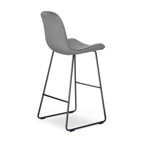 Nolon Nino-Fé Barkrukken Set van 2 - Velvet Grijs - Zwart - 75 cm
