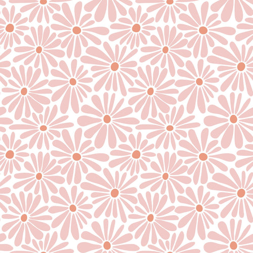 ESTAhome behang madeliefjes roze en terracotta - 50 x 900 cm - 132004