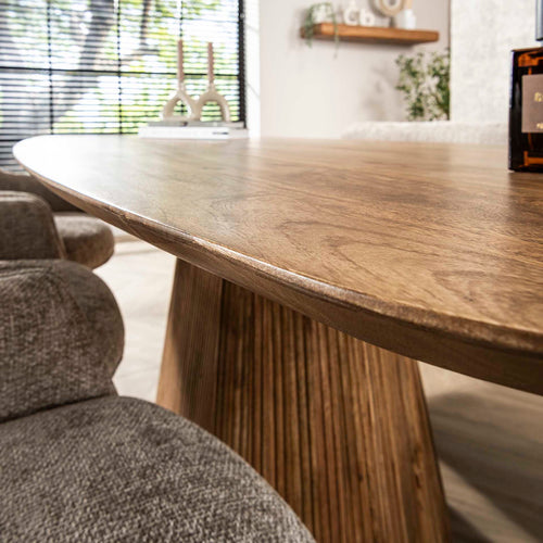 Giga Meubel Eettafel Wave - Naturel Hout - 215x105x77cm