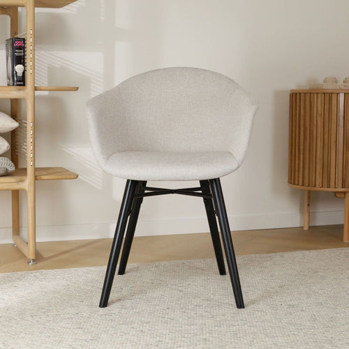 Nolon Nova-Otis Eetkamerstoel Beige - Armleuningen - Zwart