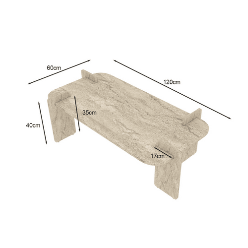 Calicosy - RIVE Salontafel - Naturel - 120x60x35 cm