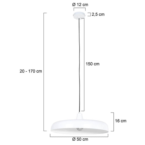 Steinhauer hanglamp krisip - 1 lichts - 55x 160 cm - wit - vtwonen shop