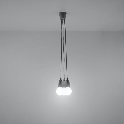 Sollux Lighting Hanglamp DIEGO 3 grijs - 15x15x90cm