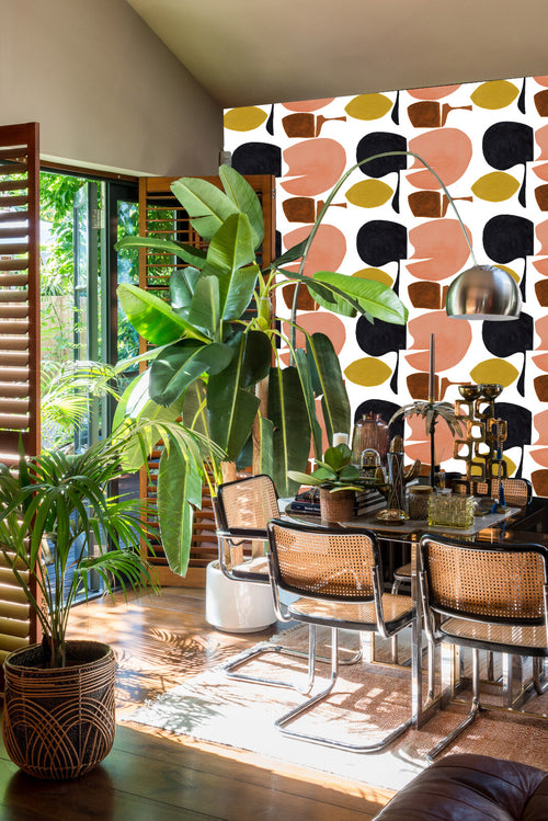 Catchii Behang Modern Curvy Town meerkleurig geel - vtwonen shop