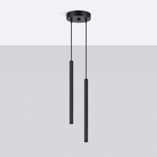 Sollux Lighting Hanglamp ARCHE 2P zwart - 15x15x118cm