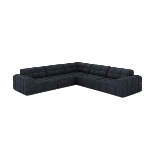 Cosmopolitan Design - Symmetrische hoekbank Chicago 4-zits, chenille marineblauw - 285x285x78cm
