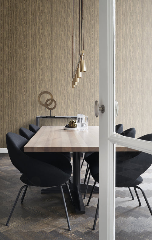 Origin Wallcoverings behang strepen glanzend koper bruin - 53 cm x 10,05 m - 346643 - vtwonen shop