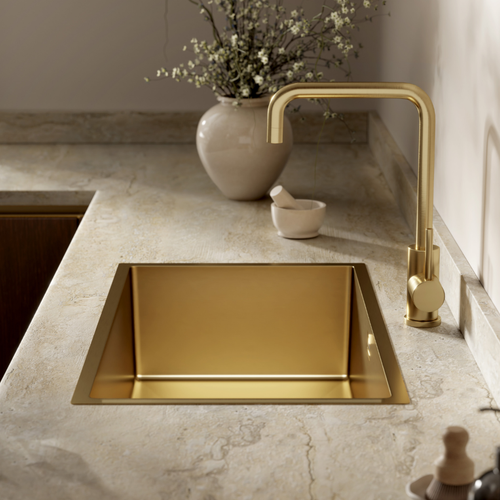 LOMAZOO Spoelbak Keuken Goud Suprex - 66 x 36 cm - RVS