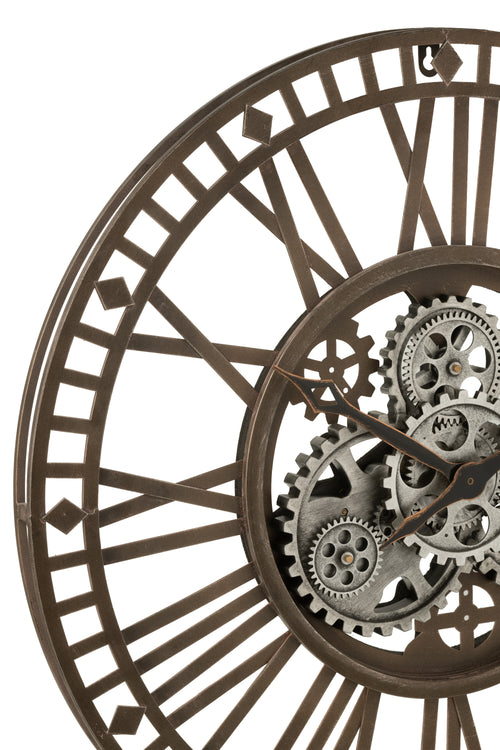 J-Line klok Radars Romeinse Cijfers - metaal - goud - Ø 60 cm - vtwonen shop