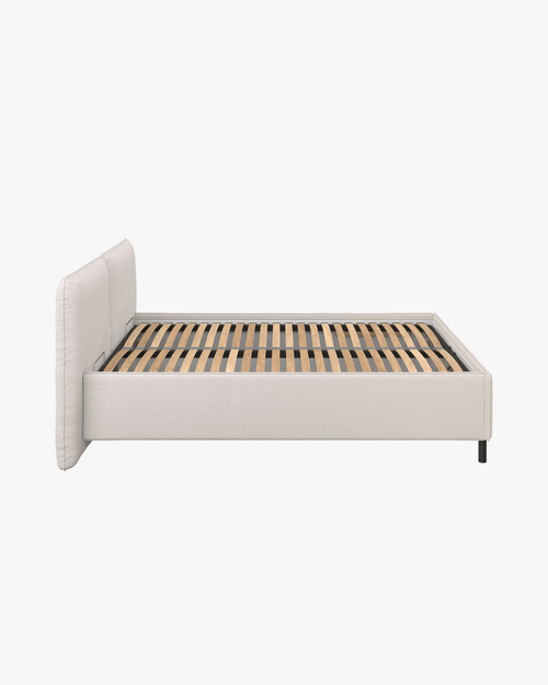 noo.ma Melu gestoffeerd bed 160x200 Cloud Beige - tijdloos design