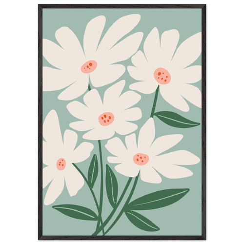 Artfulprints Poster met Lijst Boho – Joyful petals   - 70x100 cm - Wit