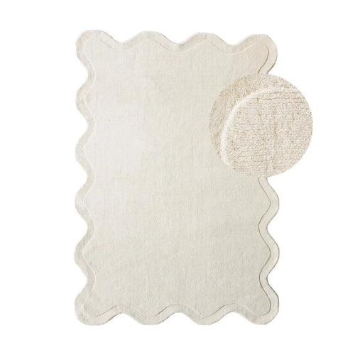 Organisch wollen vloerkleed Scallop Creme Interieur05