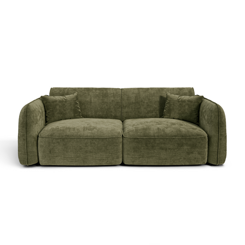 Premium Interiors - Bank LOMI - gewaafd fluweel vintage groen 150cm
