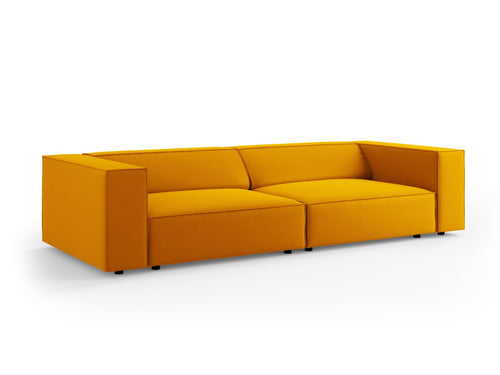 Cosmopolitan Design Bank Arendal 4-zits, flueel, geel - 102x244x70cm