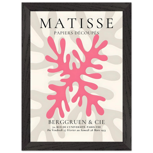Artfulprints Poster met Lijst Matisse – Pink coral   - A4 21x29.7 cm - Roze