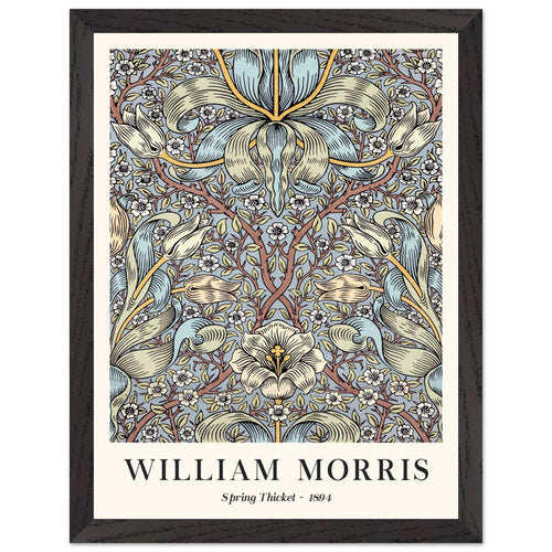 Artfulprints Poster met Lijst William Morris - Spring thicket 1884   - 30x40 cm - Blauw