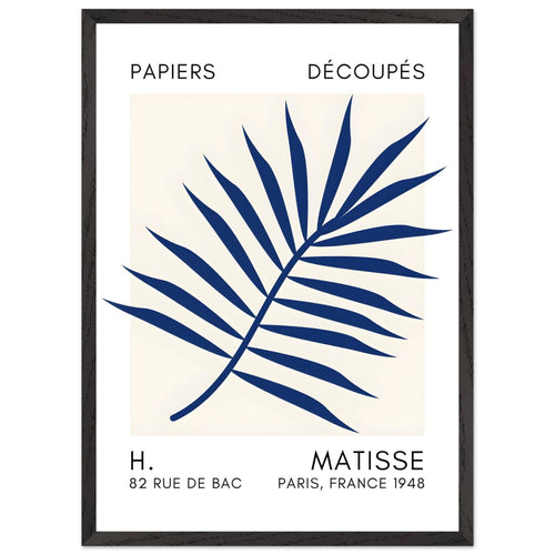 Artfulprints Poster met Lijst Matisse – Floral reef navy blue II   - 50x70 cm - Blauw