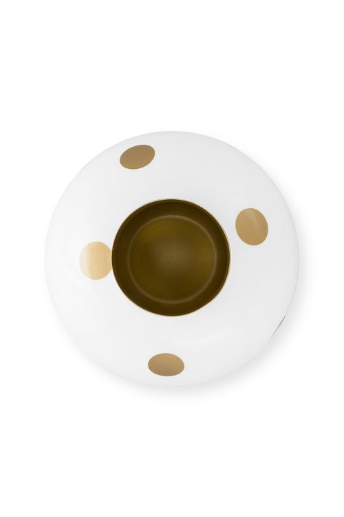 Pip Studio Vaas Dots - Metaal - Wit/ Goud - 32cm - vtwonen shop