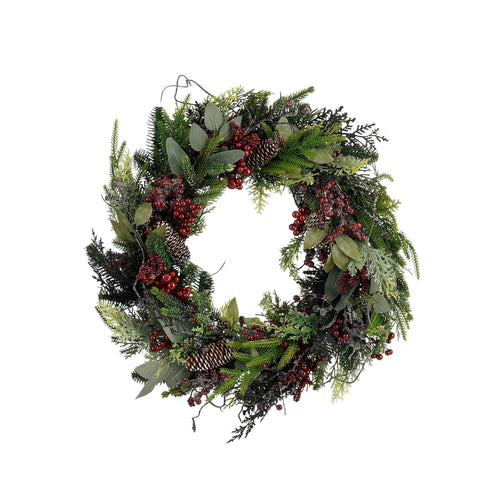 Mica Decorations Bodi Kerstkrans met Dennenappels - H13 x Ø50 cm - Bordeaux - vtwonen shop