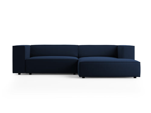 Cosmopolitan Design rechter hoekbank Arendal 3-zits, flueel, koningsblauw - 166x224x70cm