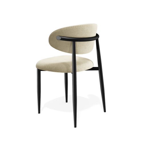 Premium Interiors - Set van 2 stoelen LINA - zacht aanvoelende geweven stof crème 52cm