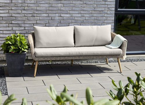 Lisomme Fien rotan tuinbank zand - Met zitkussens - vtwonen shop