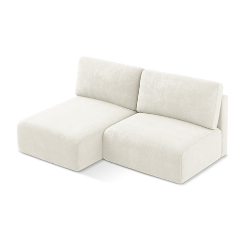 LaMiaSofa hoekbank links Ostia - chenille stof - wit - 210x149x79