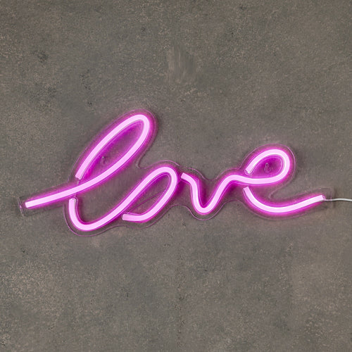 Luca Lighting Love Neonverlichting met Timerfunctie - L45 x B2 x H18 cm - Roze - vtwonen shop