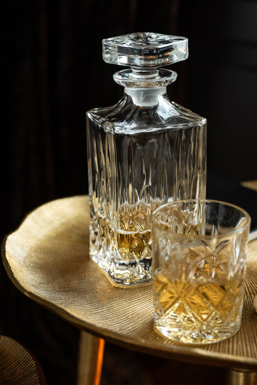 J-Line karaf + stop Geslepen - decanteerkaraf - glas - transparant