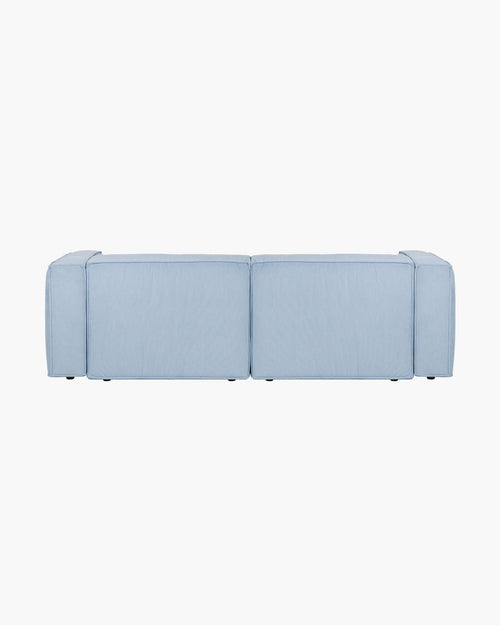 noo.ma Lobi 3-zits hoekbank in babyblauw corduroy, 243 x 120 x 73,5 cm