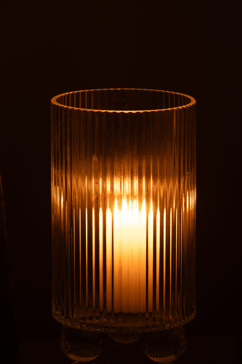 J-Line windlicht Clara - glas - transparant - large