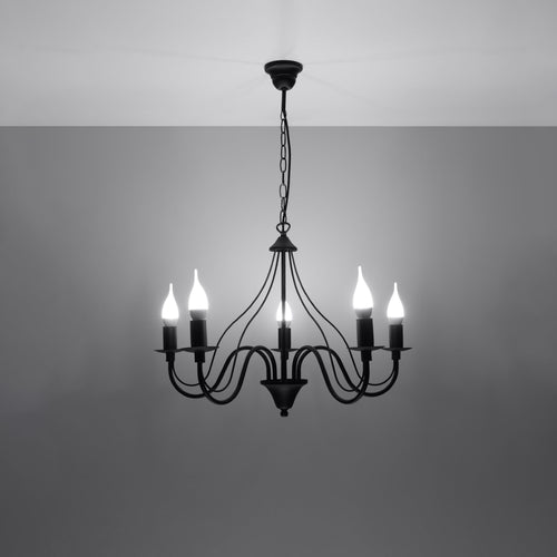 Sollux Lighting Kroonluchter MINERWA 5 zwart - 60x60x80cm