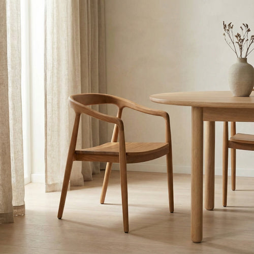 DÉJA Living Eetkamerstoel Lasse - Naturel Hout - Set van 2