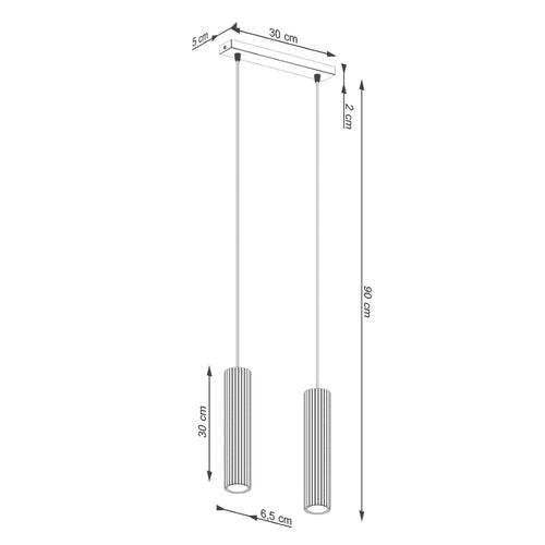 Sollux Lighting Hanglamp KARBON 2 goud - 30x6,5x90cm
